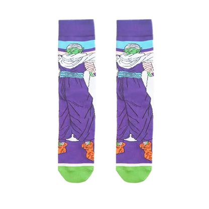 Men’s Dragon Ball Anime Mid Tube Socks - Bandai Cartoon Character Cotton Crew Socks