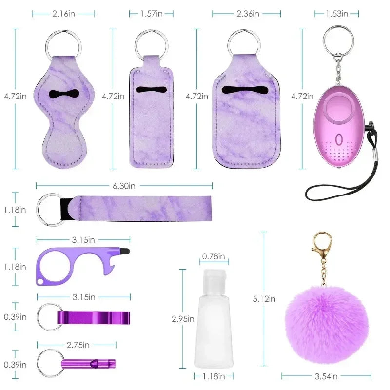 Women’s Self-Defense Keychain – Personal Safety Alarm with LED Light & Emergency Whistle
