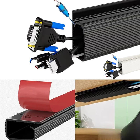 40cm Self-Adhesive Cable Organizer Raceway – Cable Management Strip for Home & Office Wire Concealment & Desk Organization Solution