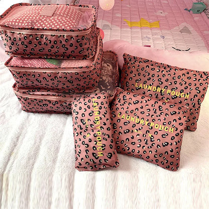6PCS Travel Storage Bag Set – Clothes Organizer, Wardrobe Pouches & Packing Cubes for Suitcases