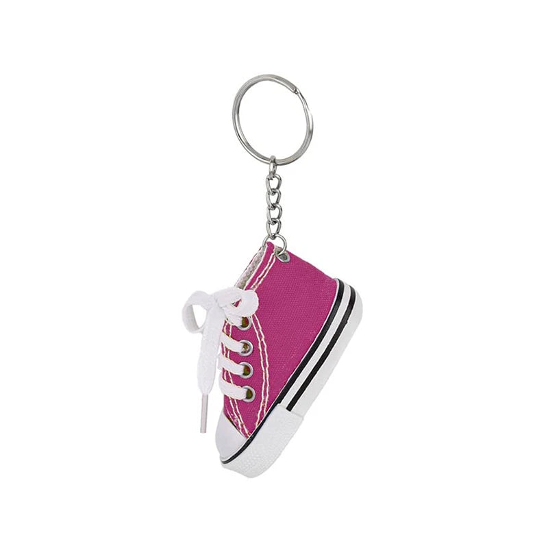 12-Piece Mini Shoe Keychains – Cloth Material Shoe Key Rings Set
