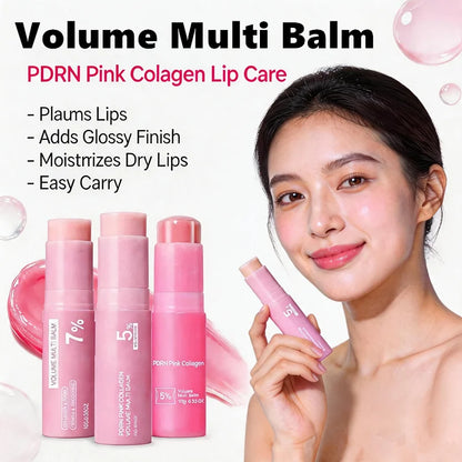 PDRN Pink Collagen Multi Balm Stick - Volufiline Facial, Eye, and Neck Moisturizer for Hydrated, Plump-Looking Skin