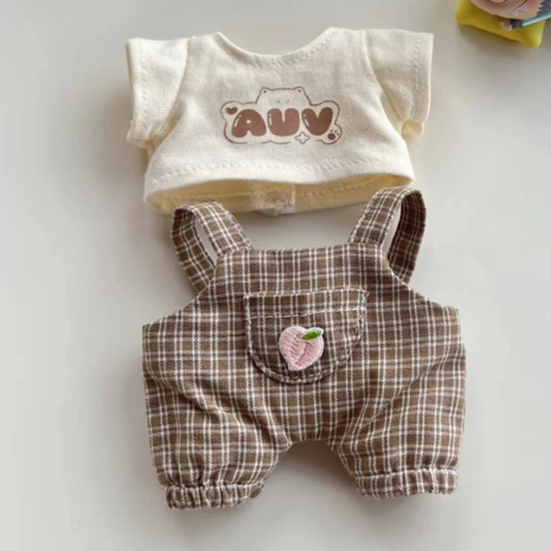 17cm Mini Doll Clothes Set – Kpop EXO Labubu Idol Raincoat, Love Bear Dress & Hat Accessories, Clothing Gift