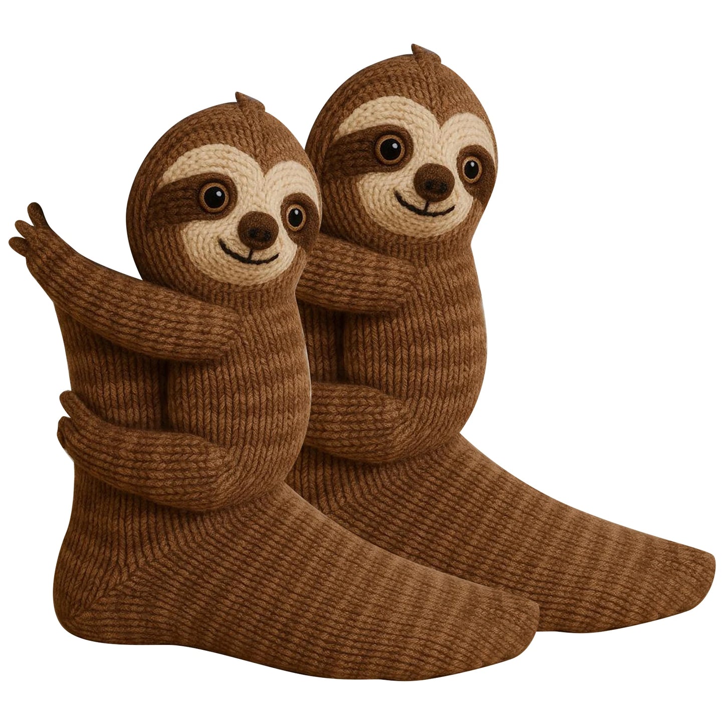 3D Knitted Animal Hug Socks - Cute Cozy Koala, Panda, Cat & Sloth Novelty Socks for Women