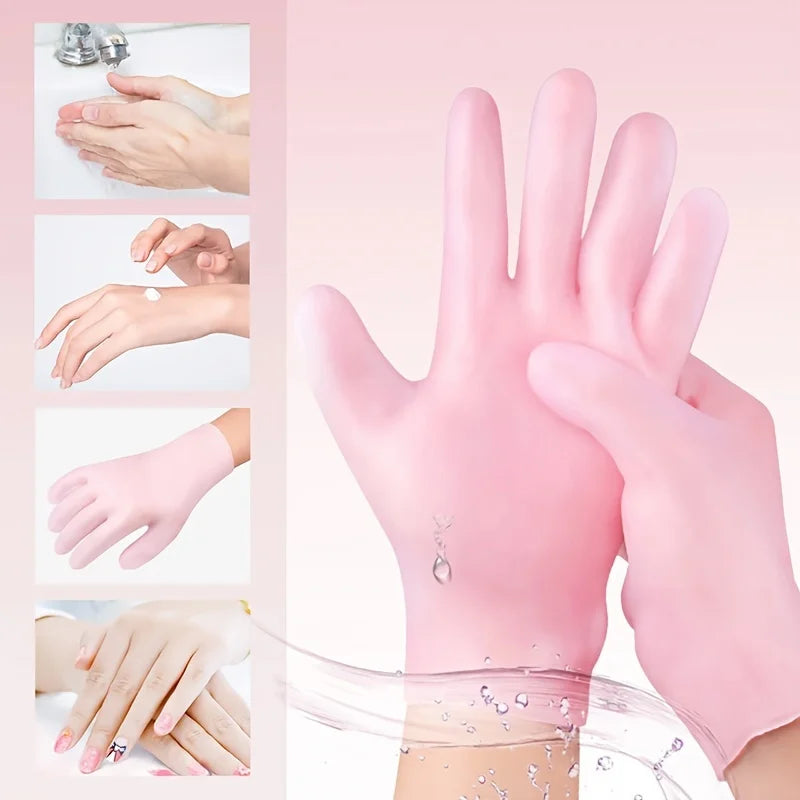 2-Pack Silicone Moisturizing Gloves — Exfoliating Hand Care Tool to Prevent Dryness and Leave Hands Soft & Smooth