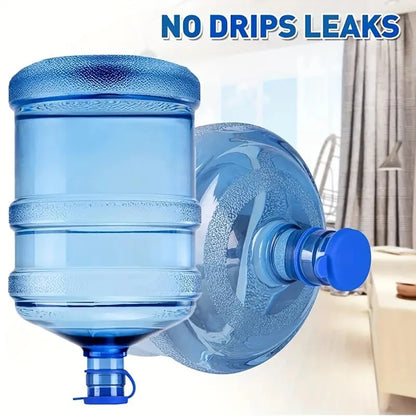 Silicone Reusable Water Jug Caps — Durable Non-Spill Bottle Covers with Inner Plug, Replacement Lid for Water Bottles