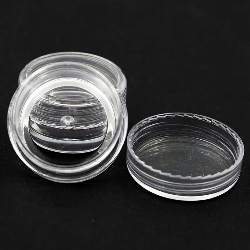 50Pcs Transparent Plastic Jewelry & Bead Storage Box Set – Small Round Containers for Makeup & Organizer
