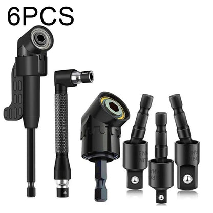 Flexible Drill Bit Extension & Right Angle Adapter Set – 105° Rotatable Hex Shank Screwdriver Bit Kit