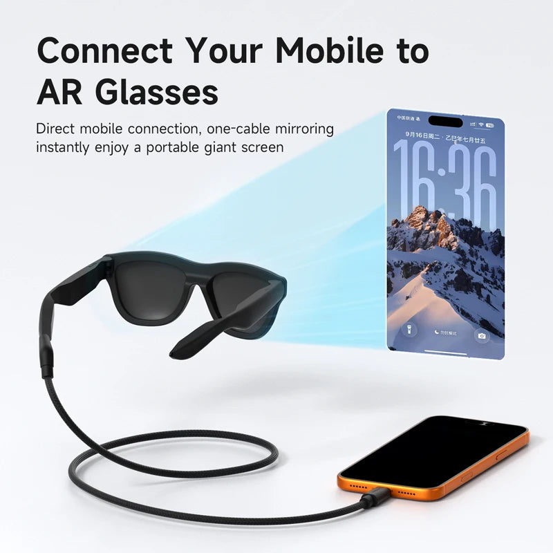 Hagibis USB-C Smart Glasses Cable – 4K 60Hz Charging & Data Power Cord for XREAL Air/One, RayNeo Air & VITURE