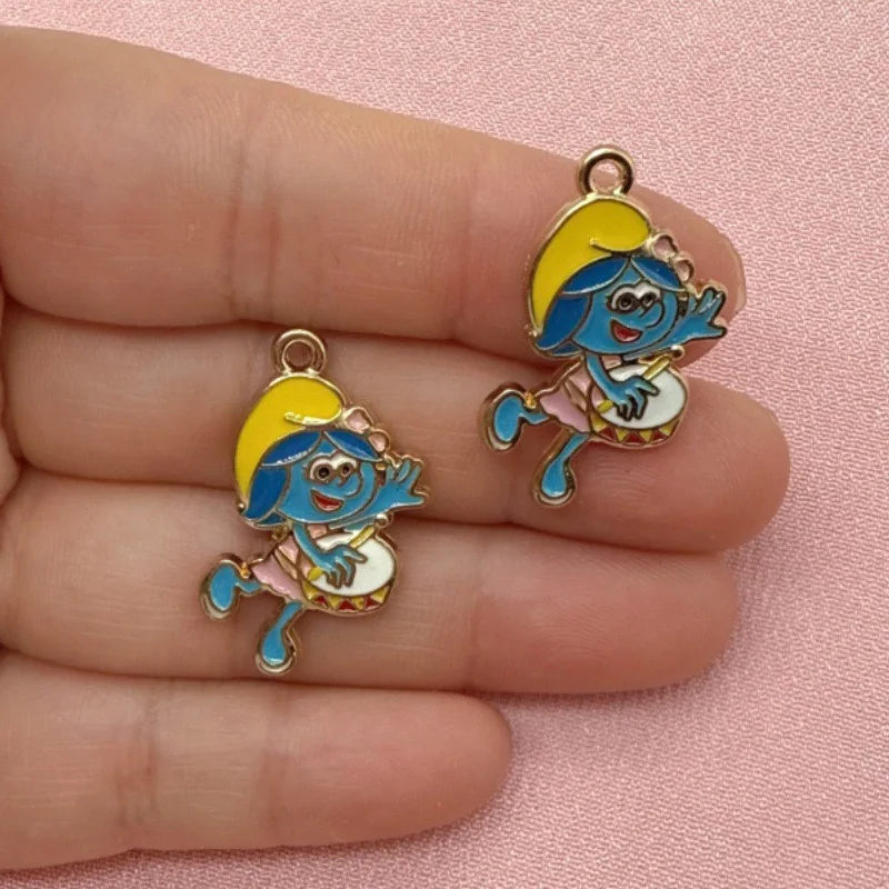 10-Piece Cartoon Anime Alloy Charms - Drip Oil Pendants for DIY Jewelry, Keychains, Earrings & Bag Accessories