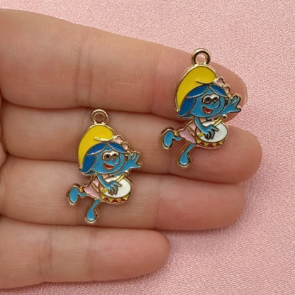 10-Piece Cartoon Anime Alloy Charms - Drip Oil Pendants for DIY Jewelry, Keychains, Earrings & Bag Accessories