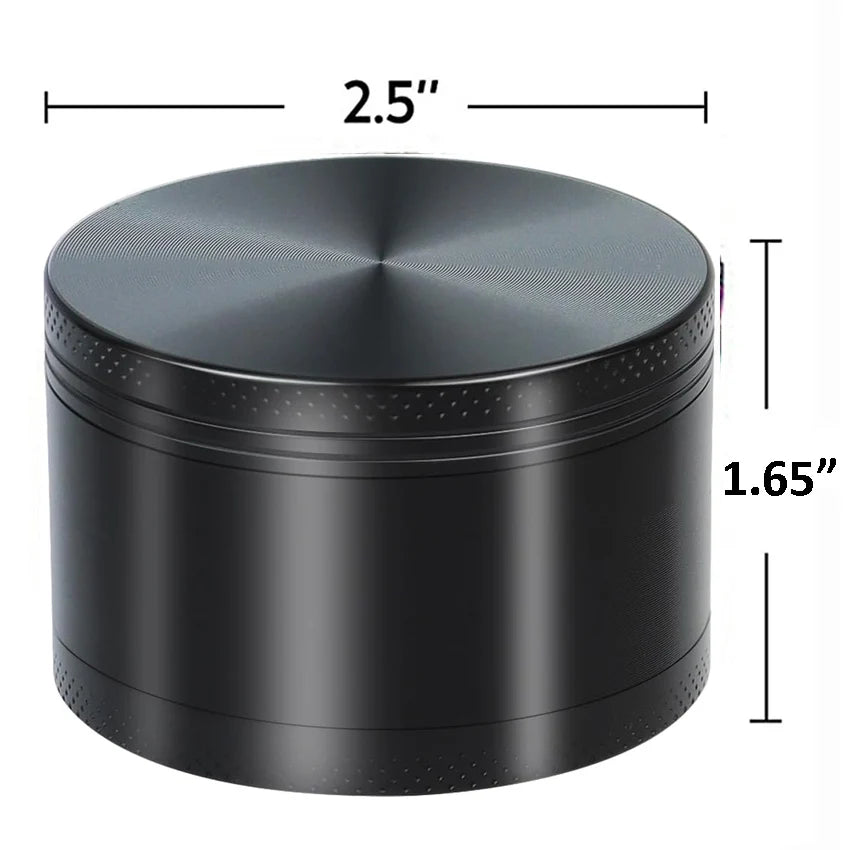 2.5" (63mm) 4-Layer Metal Herb Grinder — Zinc Alloy Tobacco & Spice Crusher for Smoking Accessories