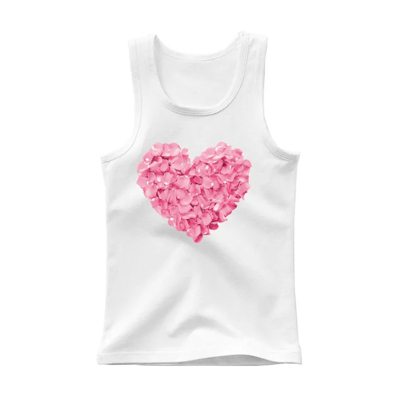 Girls Owl Print Tank Top - Sleeveless Cotton Sports Vest Shirt for Kids 3-14 Years