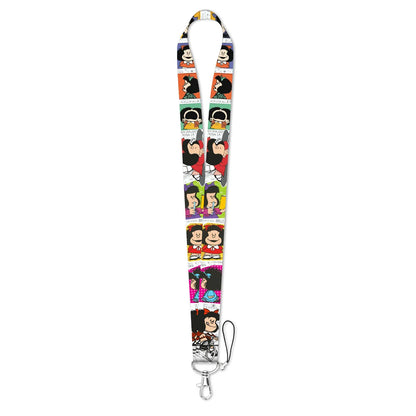 Cartoon Girl Credential Holder with Lanyard – Cute Neck Strap for Cards, Badges, Keys & Keychain Accessories