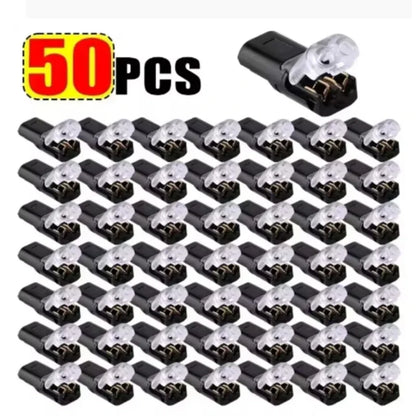 D2 Waterproof 2-Pin Wire Connectors - 10/20/30/50/100PCS Car Electrical Cable Plug Snap Terminals