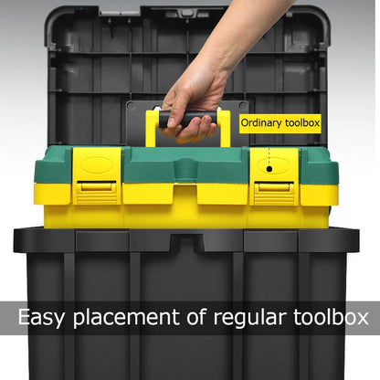 Large Portable Toolbox — Height-Adjustable Tool Organizer Suitcase for Garage, Workshop & Hardware Parts