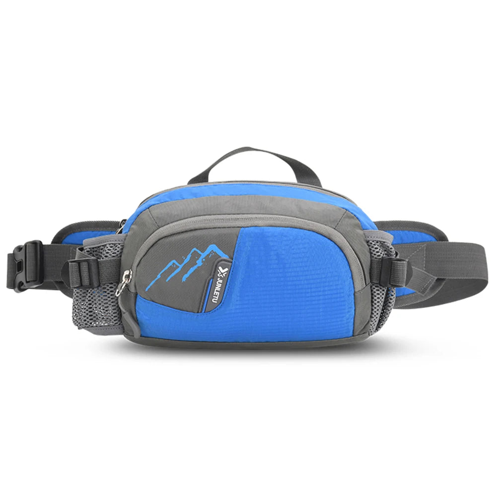 Running Belt Fanny Pack with Bottle Holder – Nylon Waist Sling Phone Pouch for Jogging, Hiking & Hydration