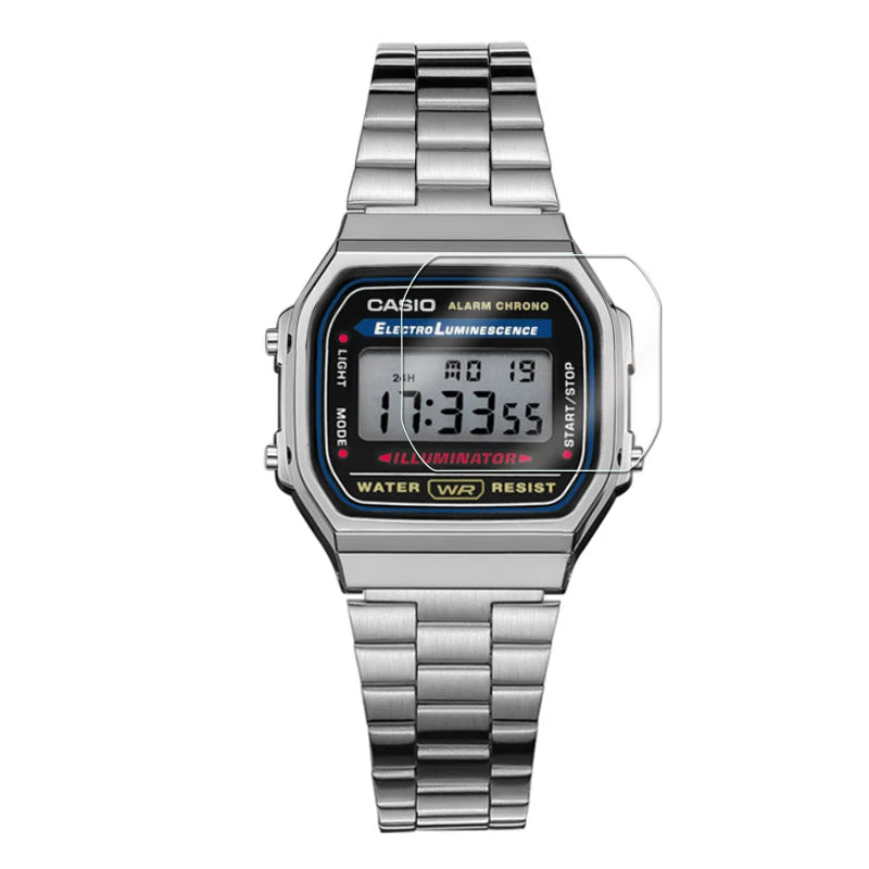 Clear Soft Film Screen Protector for Casio A158WA A168WA AE-1200 AE-1400 AQ-230 LA-670 W-800H B650WC B640WC - Flexible Non-Glass Watch Screen Guard