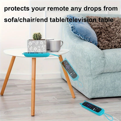 Glow-in-the-Dark Cat Ear Silicone TV Remote Cover - Cute Protective Case for TCL, Hisense & Roku Remotes