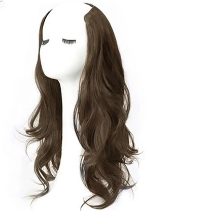 Synthetic Long Curly V-Shaped Wig – Seamless, Voluminous Hair Extension for Women