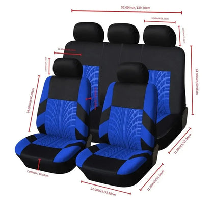 Universal Full Set Car Seat Covers – Front Split & Rear Bench Cloth Protectors for SUV, Sedan & Van Automotive Interior Protection Accessories