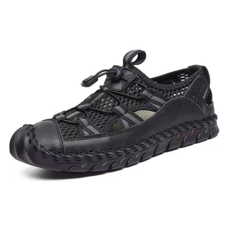 Men's Summer Mesh Sandals - Lightweight Outdoor Roman Clogs & Casual Beach Slippers