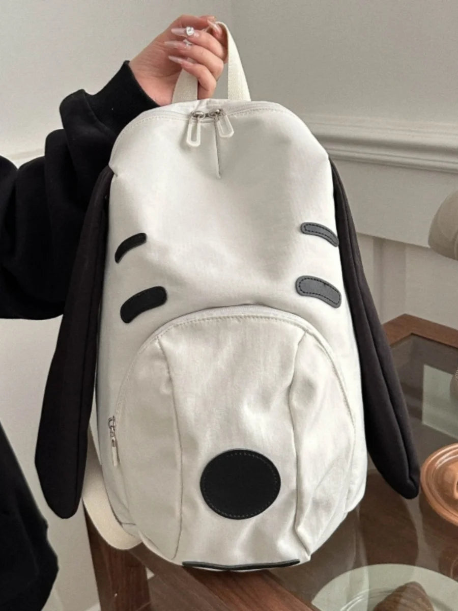 Cute Dog Canvas Backpack 2025 — Korean-Style Portable Student Travel Bookbag