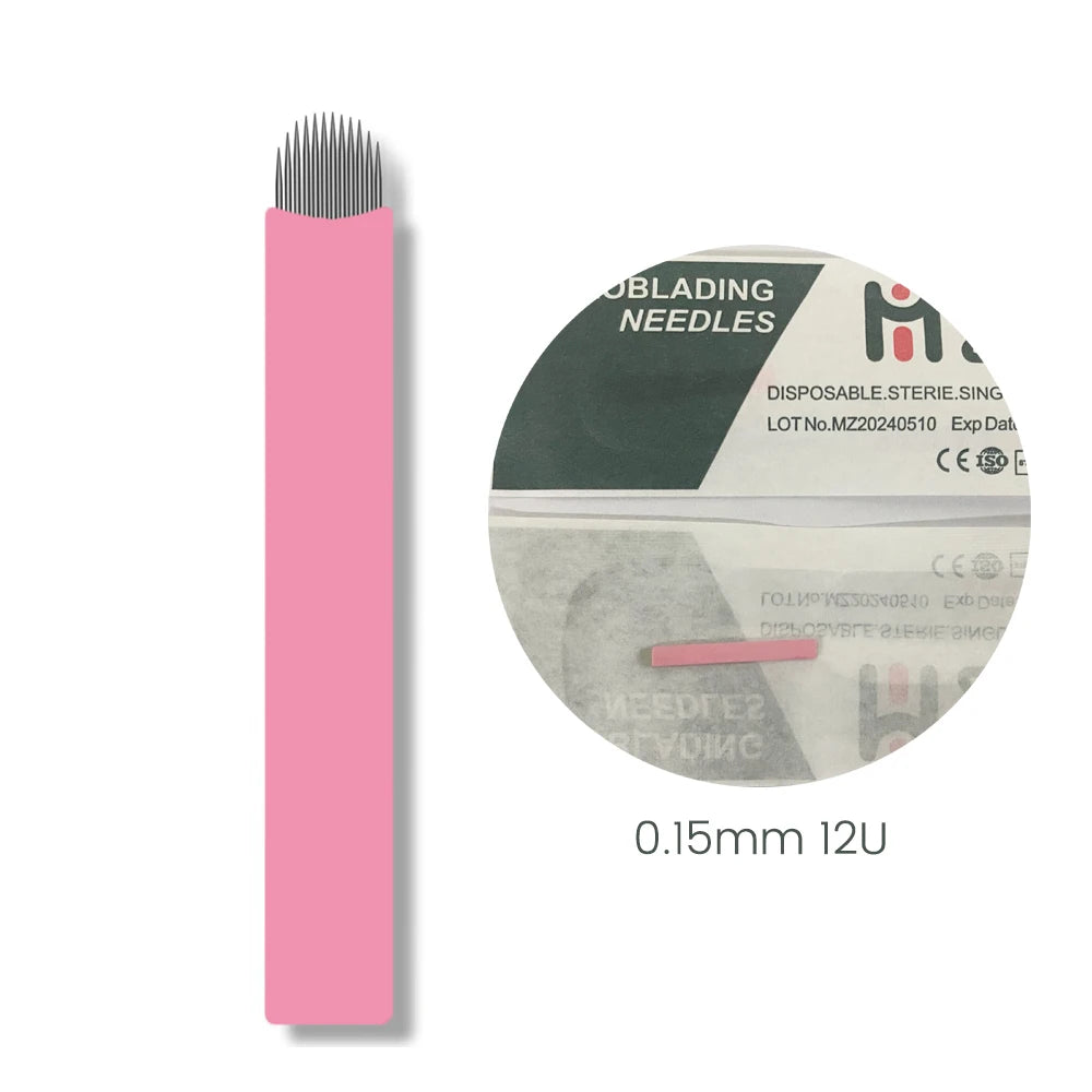 0.15mm Microblading Nano Blades — U-Shape Tebori Tattoo Needles for Permanent Makeup Eyebrow Pen