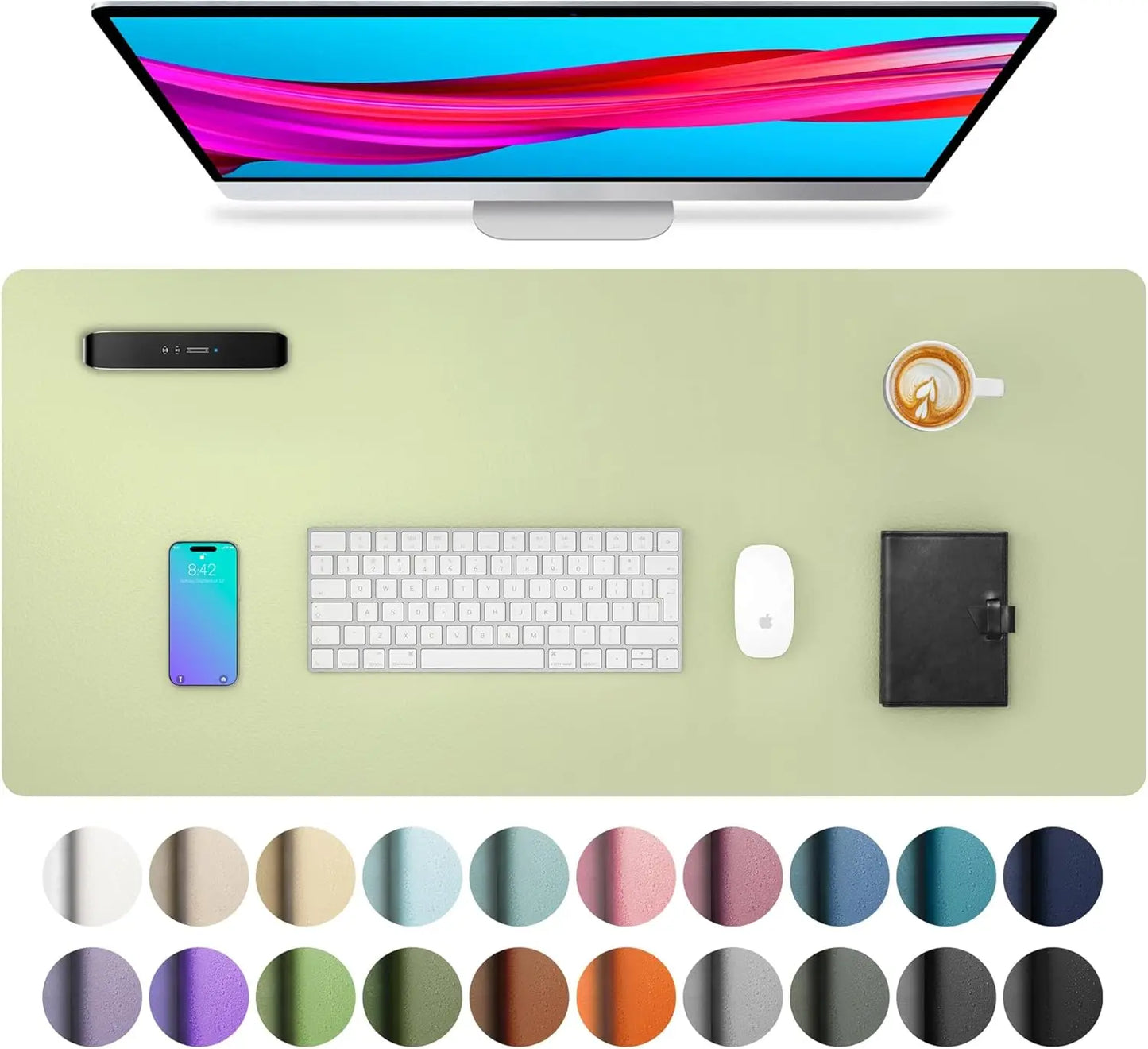 Large Waterproof PU Leather Desk Mouse Pad – Gaming Keyboard Desk Mat, Office Writing Surface Protector for Home & Work Setup