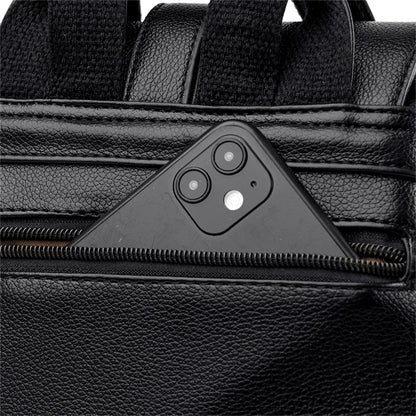 Luxury Leather Backpack for Women - Vintage Black Daypack, Casual School Bag for Girls, Mochila Rucksack Style