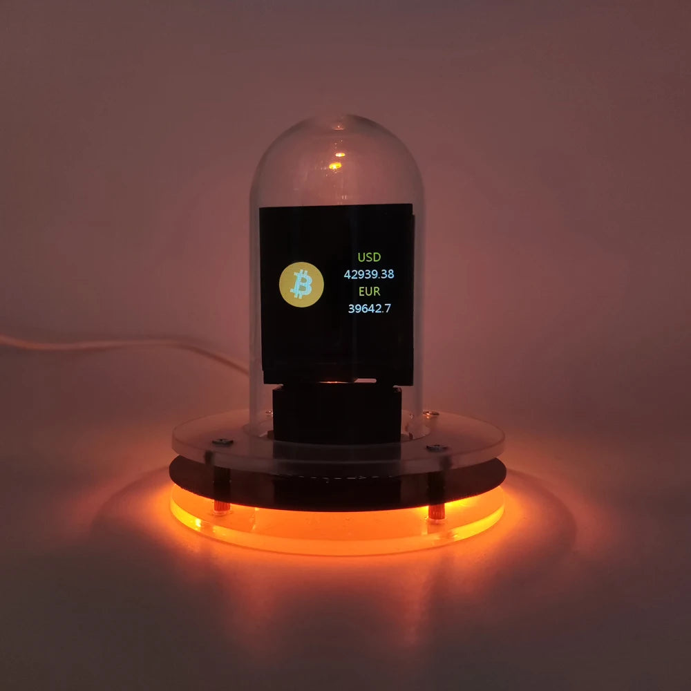 Bitcoin Price Tracker Nixie Tube Alarm Clock with RGB Lights, WiFi Weather Station, DIY Album & GIF Display