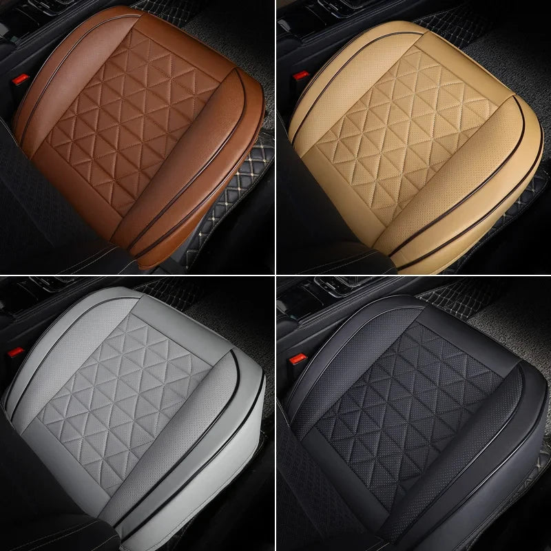 Universal PU Leather Car Seat Cover - Front Seat Cushion Protector Mat