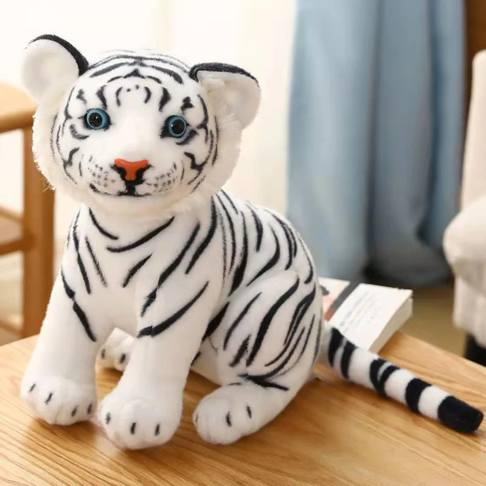 20-25cm Giant Realistic Tiger & Collie Dog Plush – Cute Forest Animal Pillow Toy Gift for Girls
