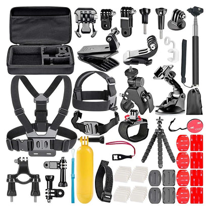 58-in-1 Action Camera Accessory Kit — Compatible with GoPro Hero 12–1, DJI, Insta360, SJCAM, Yi, EKEN, Osmo, AKASO