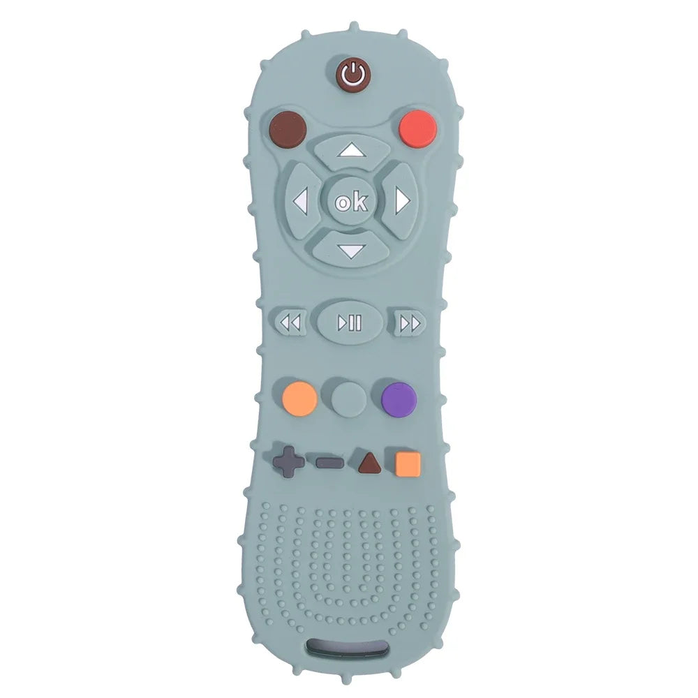 Silicone TV Remote Teether Toy - Baby Sensory Learning & Soothing Chew Toy
