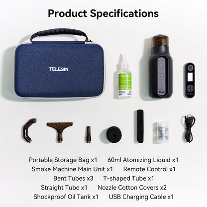 TELESIN Portable Smoke Machine – Remote-Controlled Fogger for Photography, Video Shoot Smoke Effect