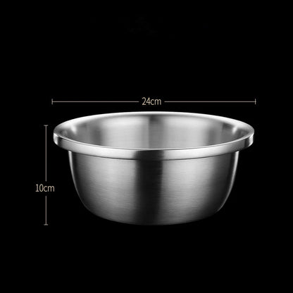 Stainless Steel Drain Basket Colander – Round Rice Cleaning Sieve & Fruit Vegetable Washing Strainer for Kitchen Use