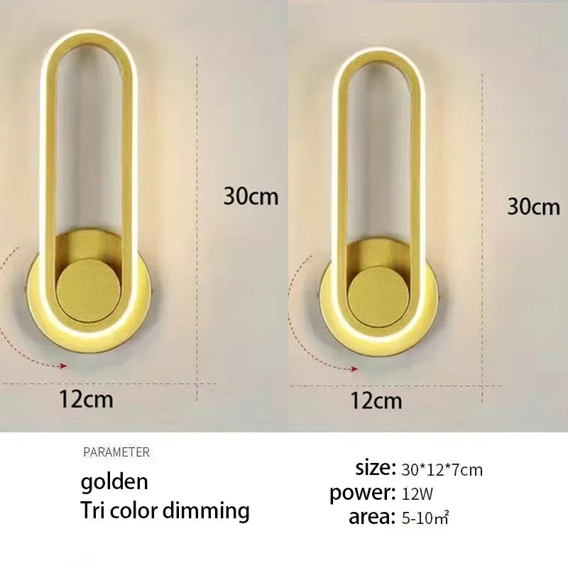 Modern Rotatable LED Wall Light - Indoor Wall Sconce for Bedroom, Stairway, Living Room and Dining Room