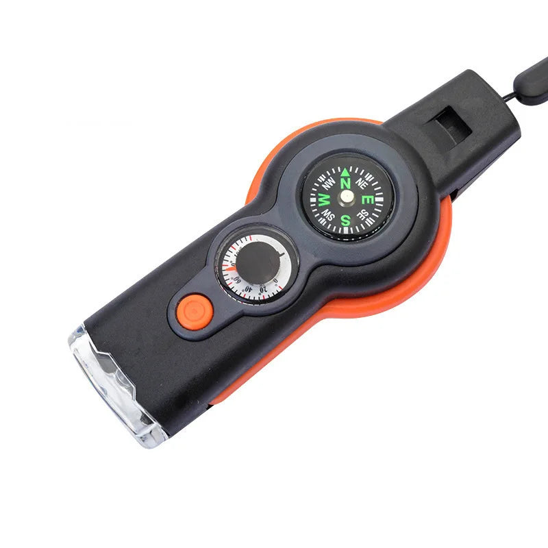 7-in-1 Outdoor Survival Whistle – Emergency Camping & Hiking Rescue Tool