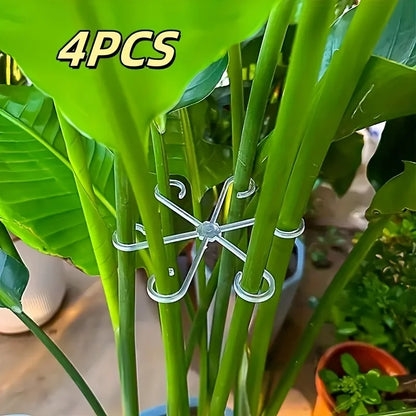 4-Piece Plant Support Clips - Turtle Back Stem Fixators for Garden, Hydroponic & Tree Branch Support