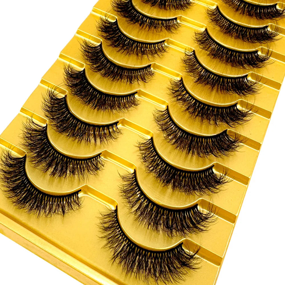 10 Pairs 3D Mink False Eyelashes – Natural Long & Short Fake Lashes Makeup Kit (38 Styles)