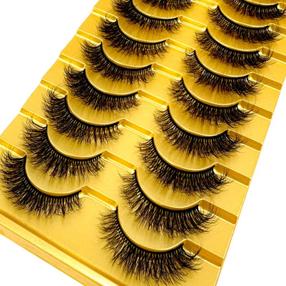 10 Pairs 3D Mink False Eyelashes – Natural Long & Short Fake Lashes Makeup Kit (38 Styles)