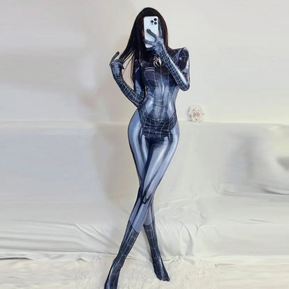 Spider-Man Superhero Cosplay Bodysuit – Avengers Venom Spandex Costume with Corset for Women and Girls