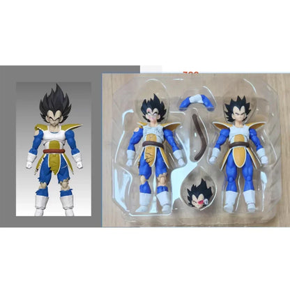 Black Hole Toys Dragon Ball SHF Action Figures — SSJ Super Saiyan Vegeta & Son Goku, Battle Suit & Battle Damage Model Toys