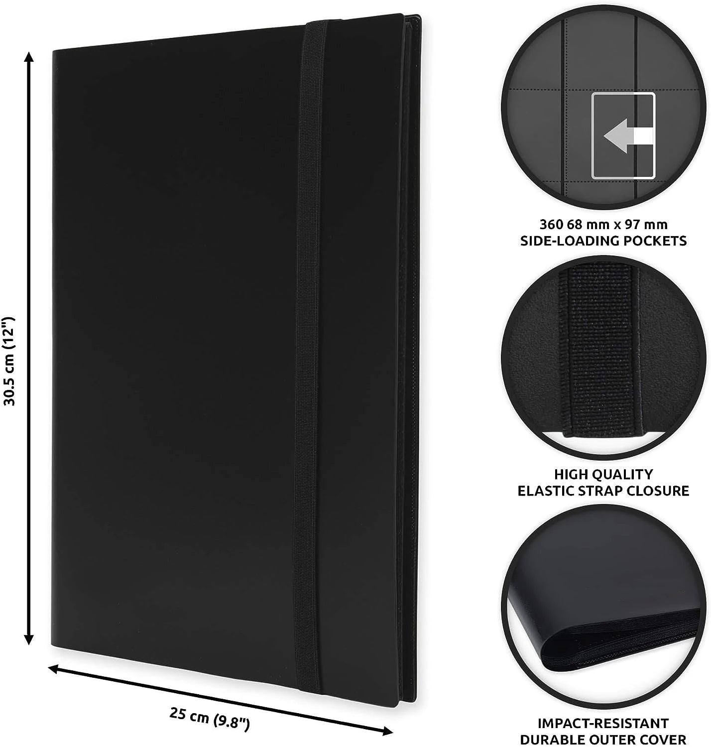 9 Pocket Trading Card Album Binder - 360 Side-Loading Pockets for Game and Sports Cards