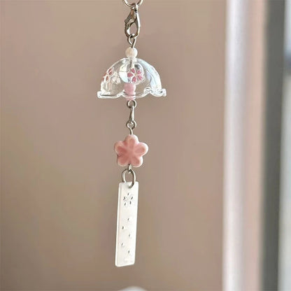 Transparent Wind Chime Keychain – Cute Kawaii Pendant for Mobile, Bag, and Home Decoration