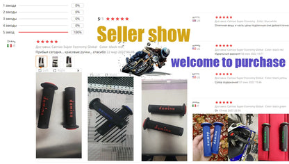 7/8" (22/24mm) Gel Rubber Domino Motorcycle Handlebar Grips — Universal for KTM Yamaha Pit Bike Motocross (9 Colors)