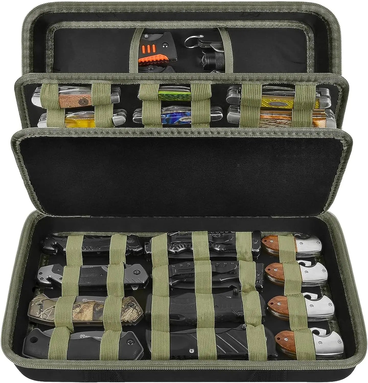 Knife Display Case – Storage Box for 45+ Pocket Knives, Butterfly & Folding Knife Organizer