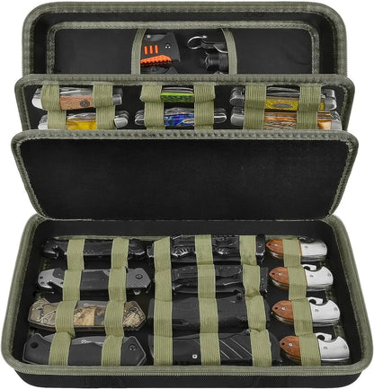 Knife Display Case – Storage Box for 45+ Pocket Knives, Butterfly & Folding Knife Organizer