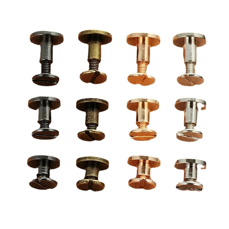 10 Sets Leather Craft Metal Rivets – Double Curved Head Screws for Belts, Straps, Luggage & DIY Projects
